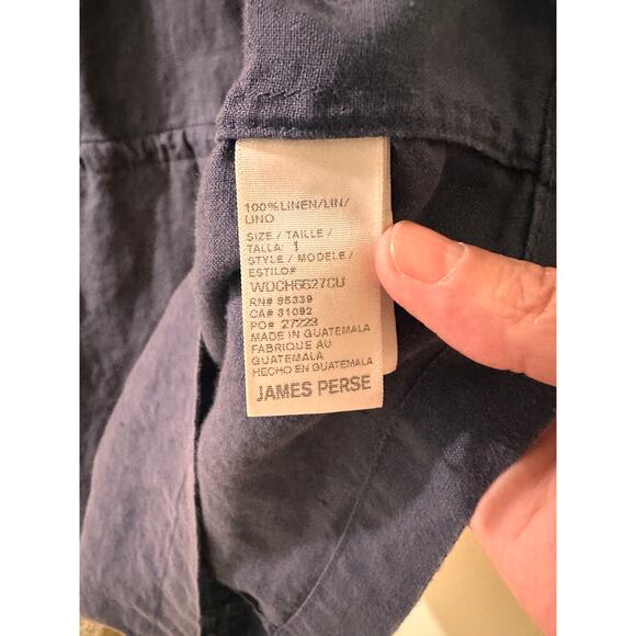 Standard James Perse Linen Sleeveless Drawstring Waist Navy Mini Dress, 1 (S) - Picture 6 of 7